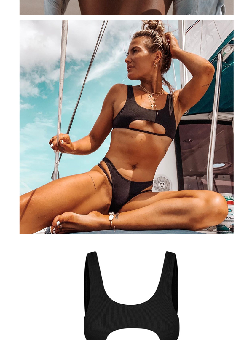 Fashion Black Hollow Split Swimsuit,Bikini Sets