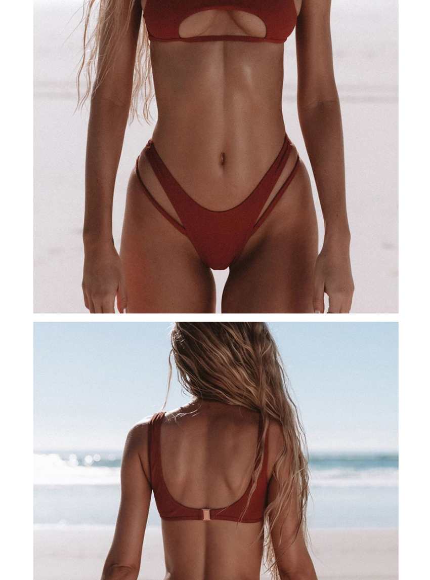 Fashion Red Hollow Split Swimsuit,Bikini Sets