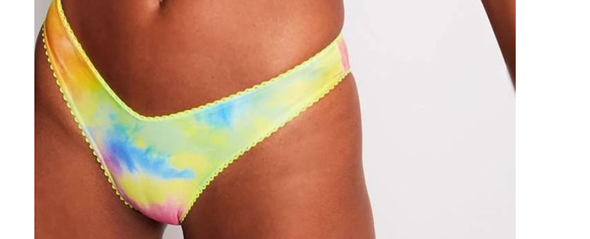 Fashion Color Gradient Rainbow Split Swimsuit,Bikini Sets