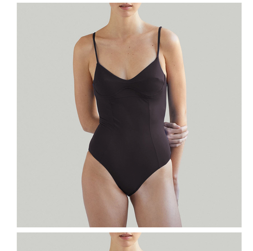 Fashion Sapphire Solid Color Paneled Underwire One-piece Swimsuit,SLEEPWEAR & UNDERWEAR