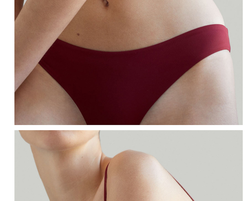 Fashion Wine Red Solid Color Underwire Split Swimsuit,Bikini Sets