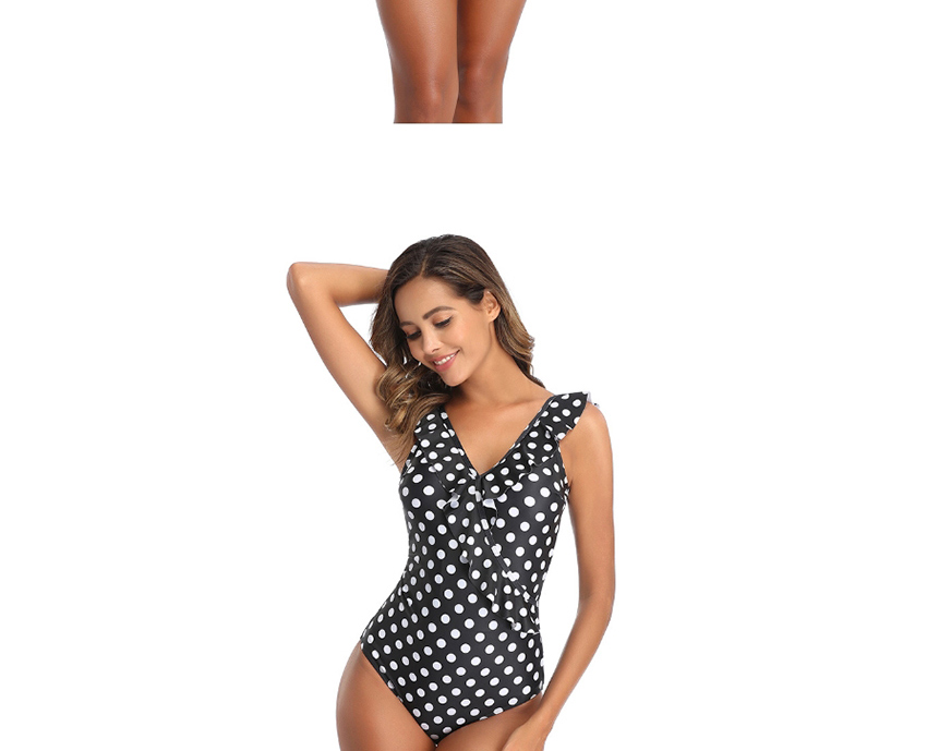 Fashion Black Dot Flashing One-piece Swimsuit,One Pieces