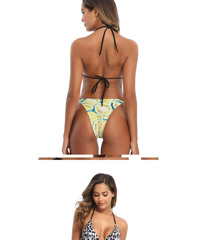 Fashion Leopard Print Fruit Print Wave Split Swimsuit,Bikini Sets