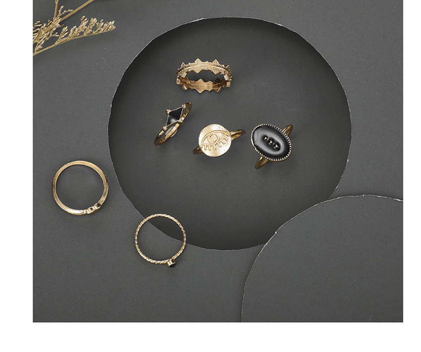 Fashion Golden 6-piece Alloy Eye Drops Ring,Fashion Rings
