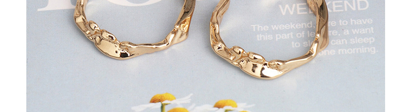 Fashion Golden Alloy Matte Gold-plated C-type Earrings,Hoop Earrings