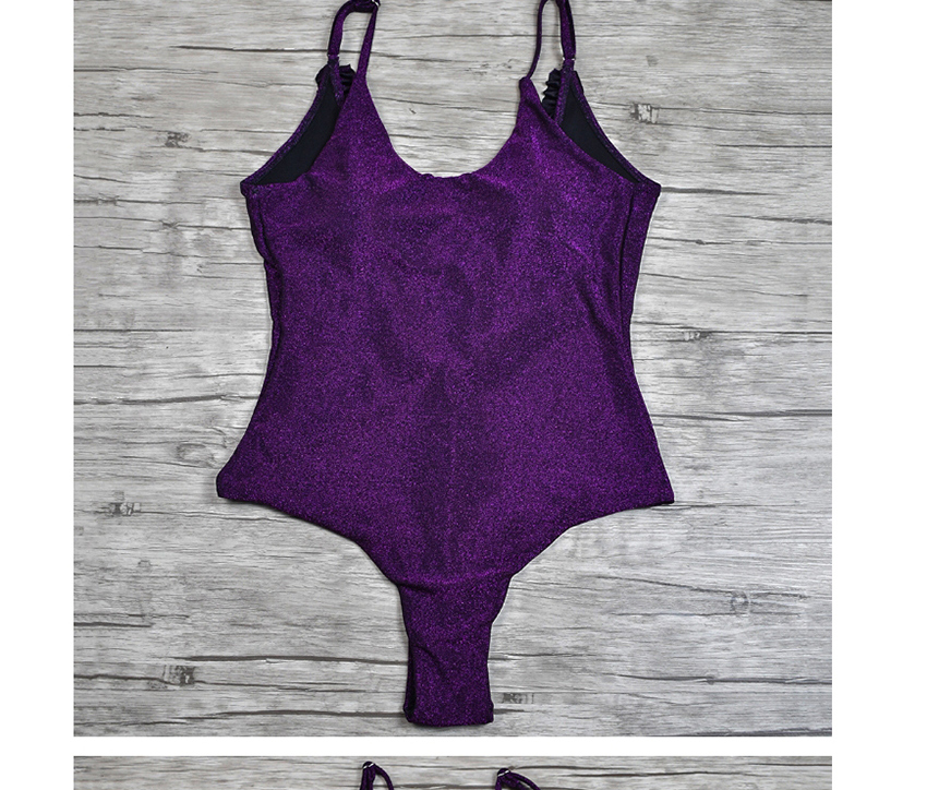 Fashion Purple Bright Silk Fungus One-piece Swimsuit,One Pieces