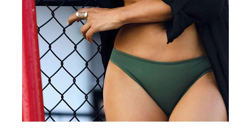 Fashion Armygreen Chest Rope Split Swimsuit,Bikini Sets