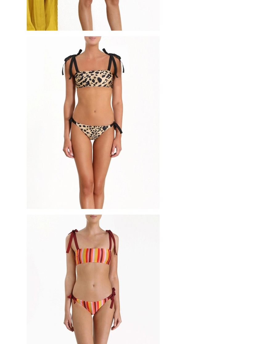 Fashion Leopard Print Printed Lace Up Swimsuit,Bikini Sets