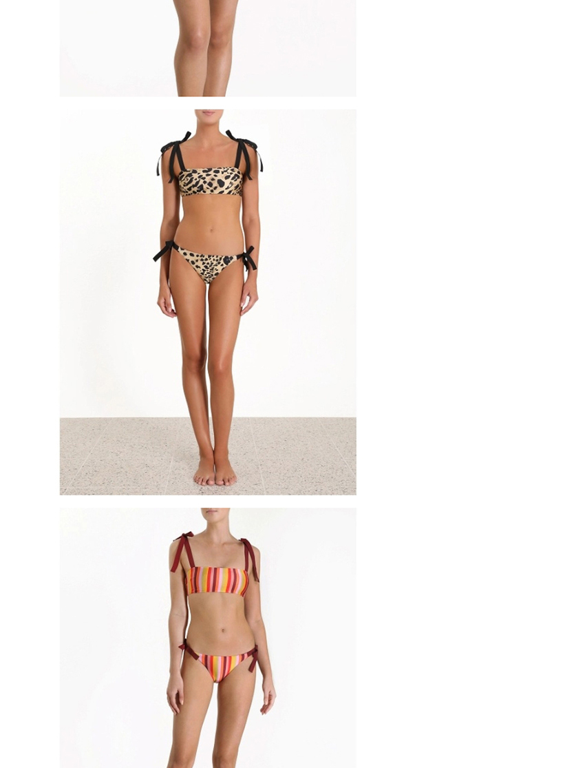 Fashion Leopard Print Printed Lace Up Swimsuit,Bikini Sets