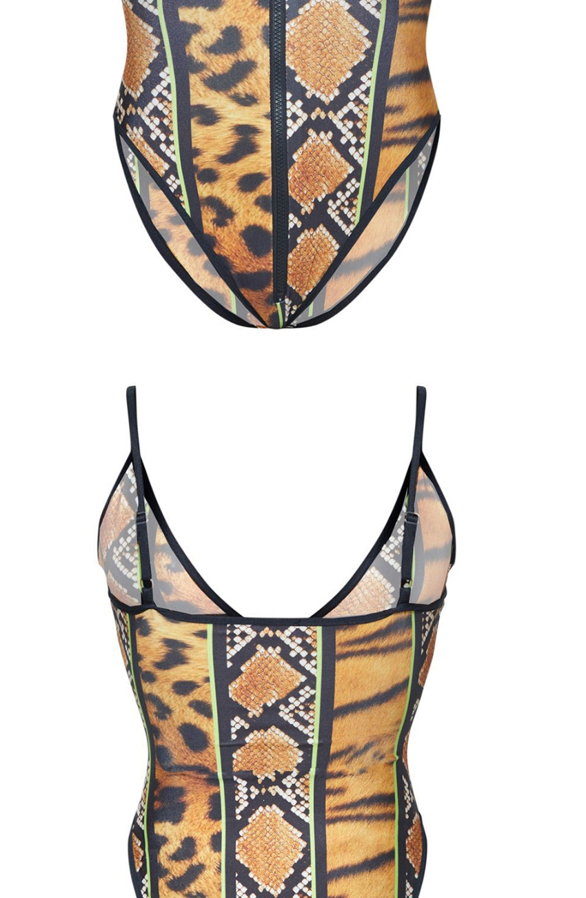 Fashion Short-sleeve Top With Snake Print Printed Swimsuit,Bikini Sets