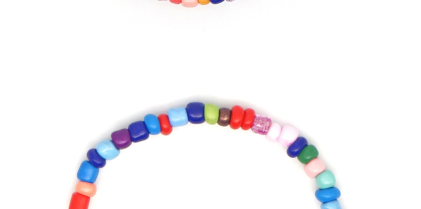 Fashion Color Woven Elastic Rope Rainbow Beads Alphabet Love Beaded Bracelet,Fashion Bracelets