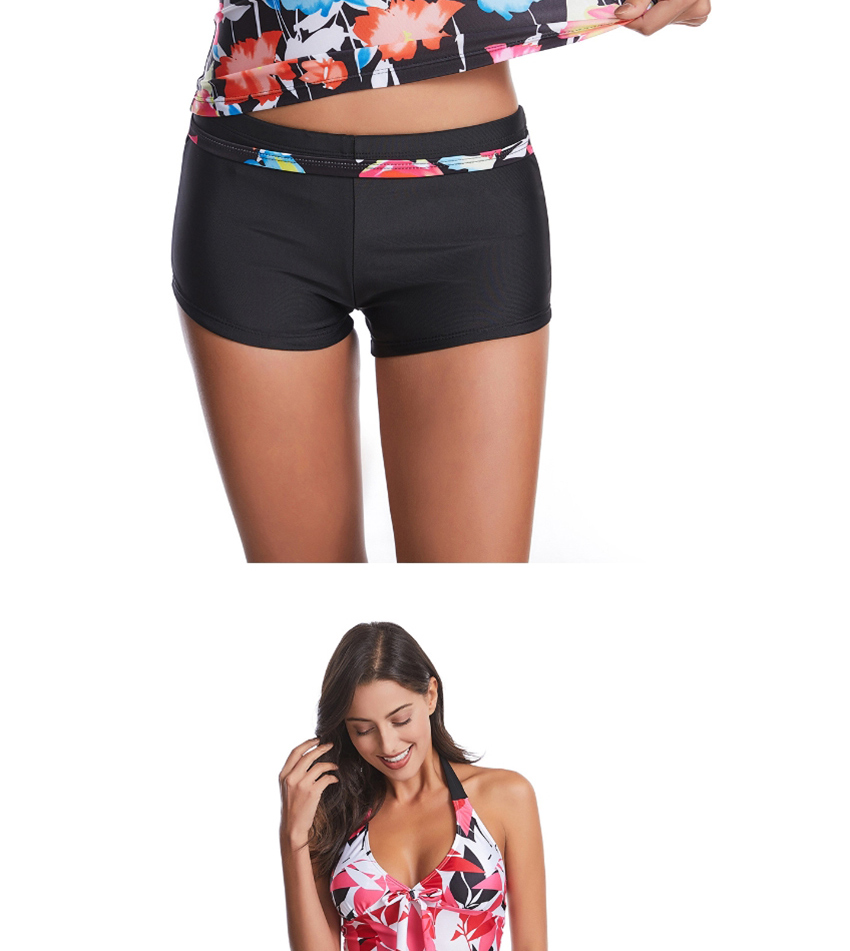 Fashion Red Boxer Print Split Swimsuit,Bikini Sets