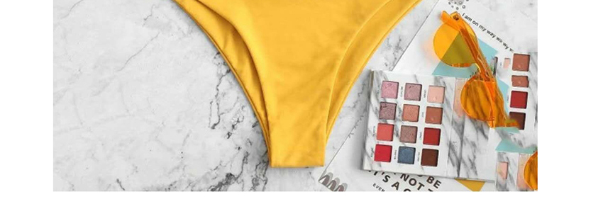 Fashion White Flower + Yellow Bandeau Triangle Cartoon Printed Split Swimsuit,Bikini Sets