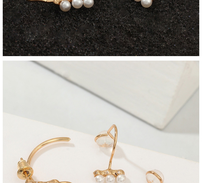 Fashion Golden Set Of 3 Pearl Earrings,Stud Earrings