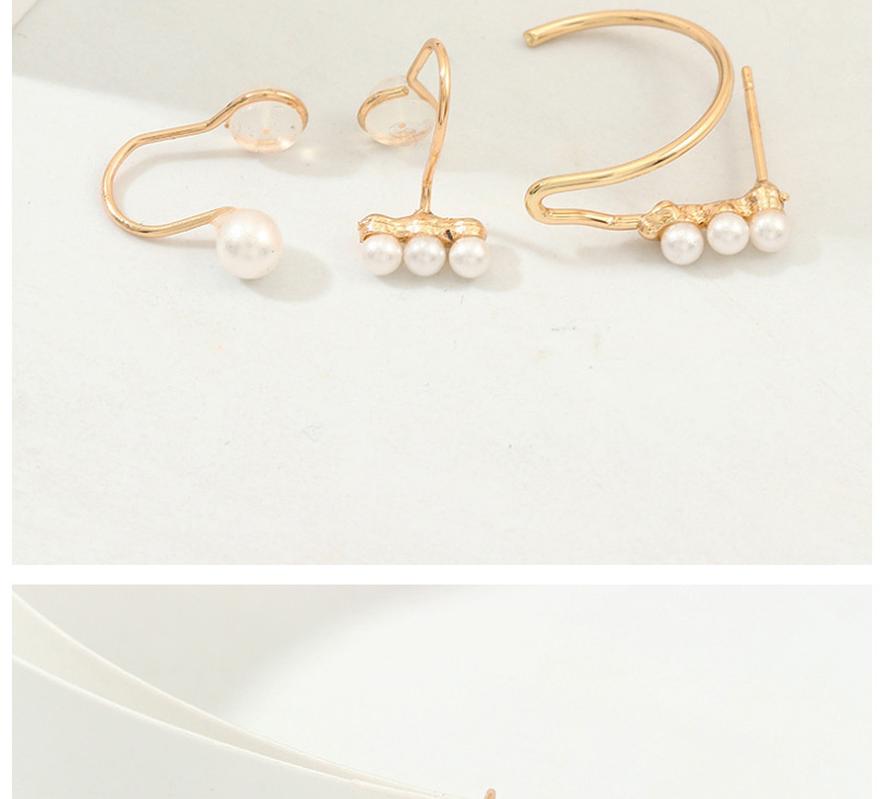 Fashion Golden Set Of 3 Pearl Earrings,Stud Earrings