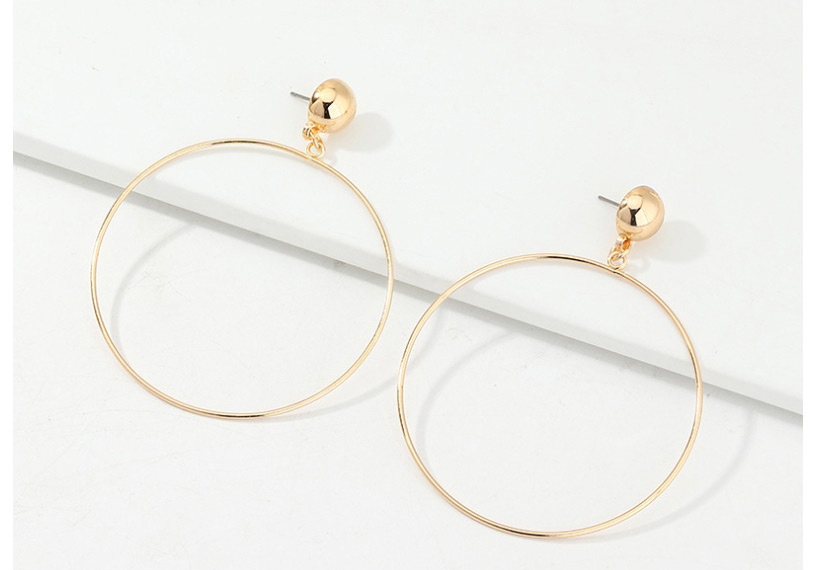 Fashion Golden Geometric Round Alloy Earrings,Drop Earrings