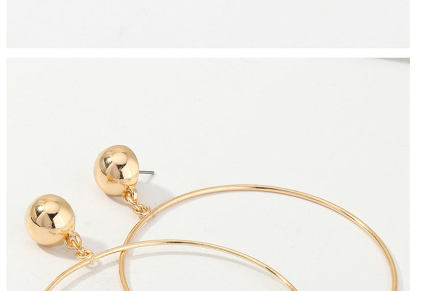 Fashion Golden Geometric Round Alloy Earrings,Drop Earrings