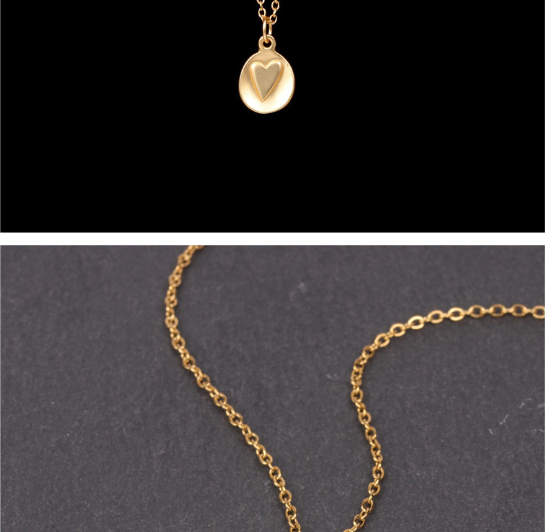 Fashion Golden Round Matte Love Stainless Steel Necklace,Necklaces