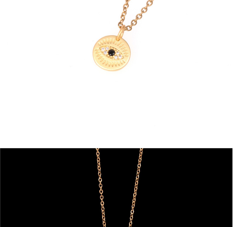 Fashion Golden Round Matte Love Stainless Steel Necklace,Necklaces