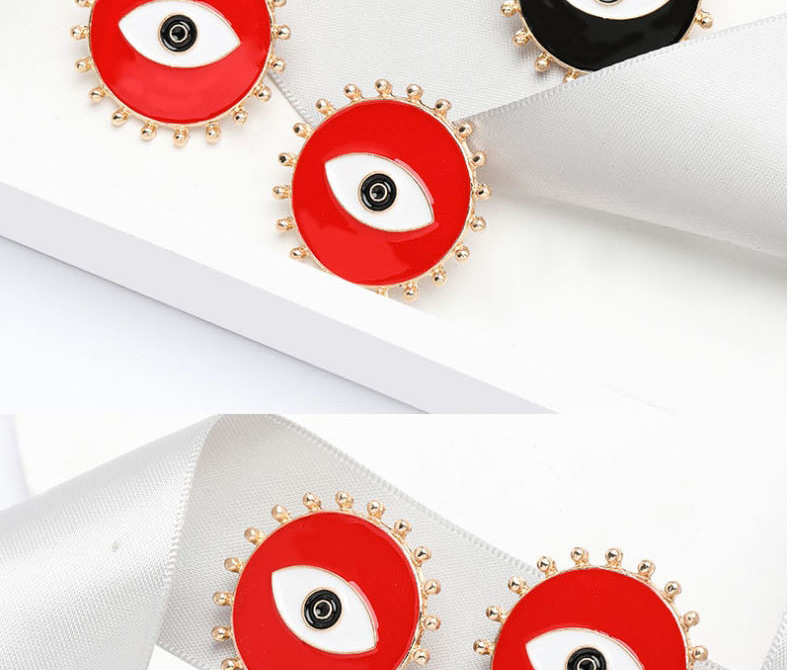 Fashion Red Lace Alloy Dripping Round Eye Earrings,Stud Earrings