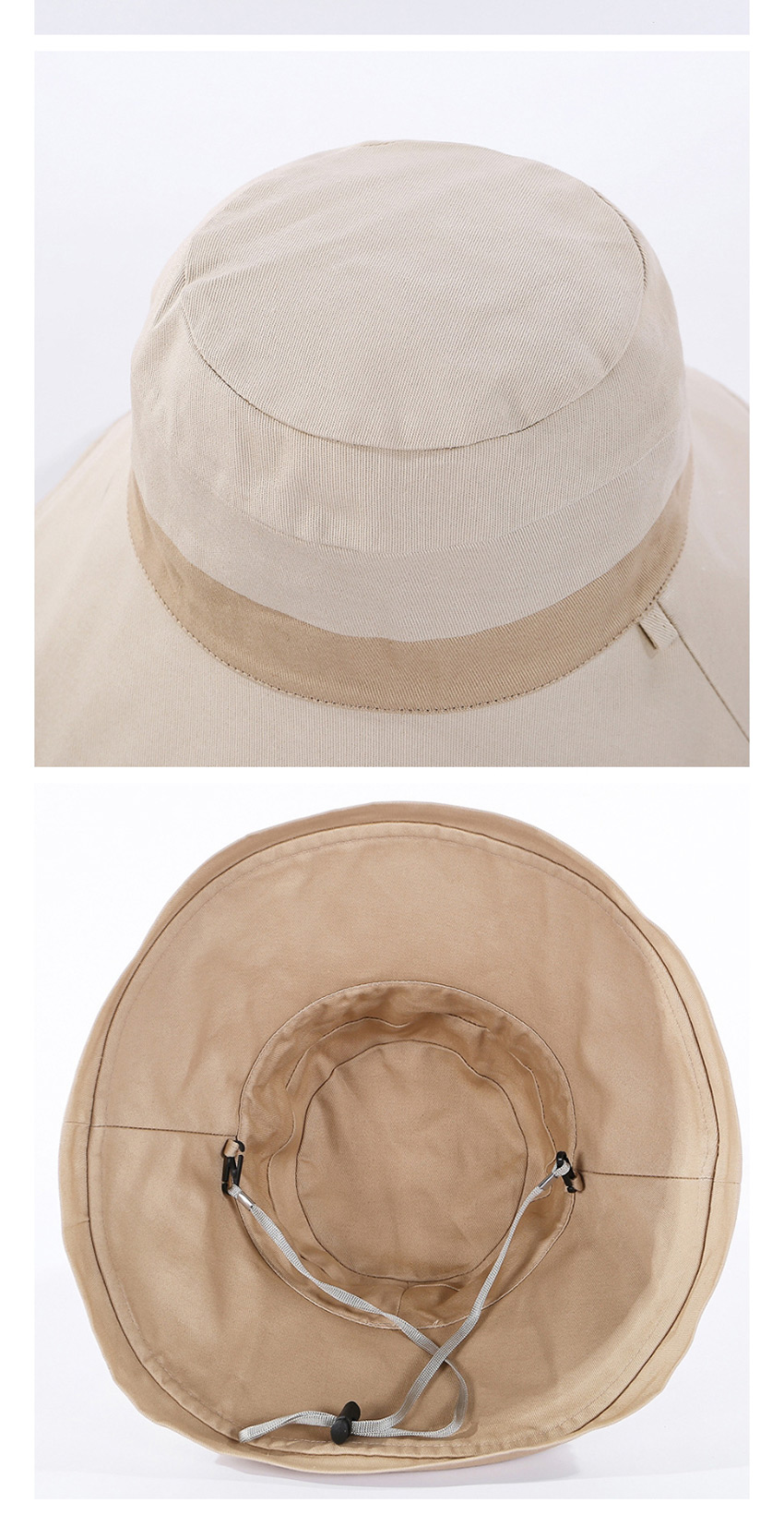 Fashion Khaki + Caramel Color-block Double-sided Fisherman Hat,Sun Hats