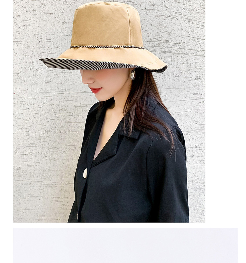Fashion Yellow Striped Reversible Fisherman Hat,Sun Hats