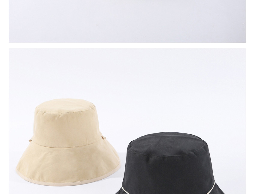 Fashion Beige Cotton Reversible Fisherman Hat,Sun Hats
