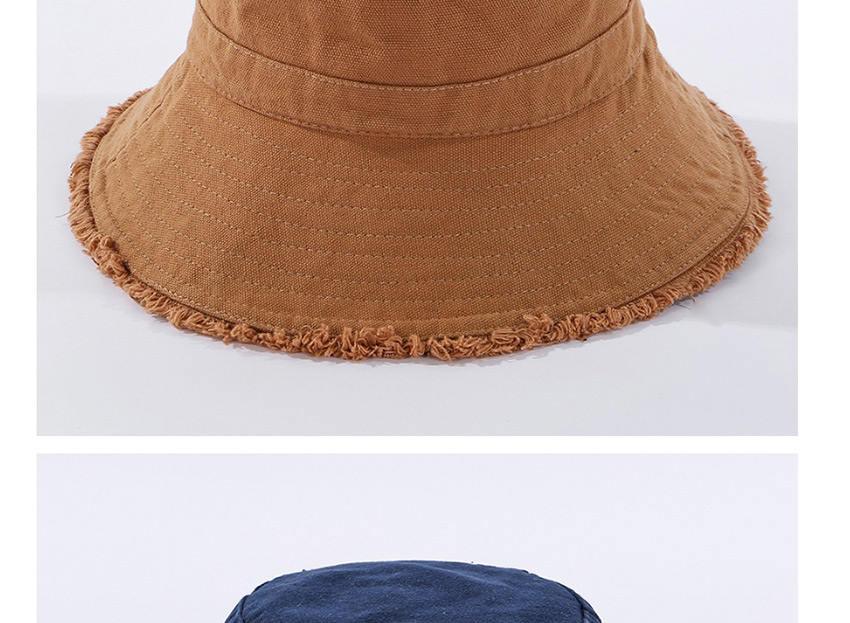 Fashion Yellow Frayed Denim Fisherman Hat,Sun Hats