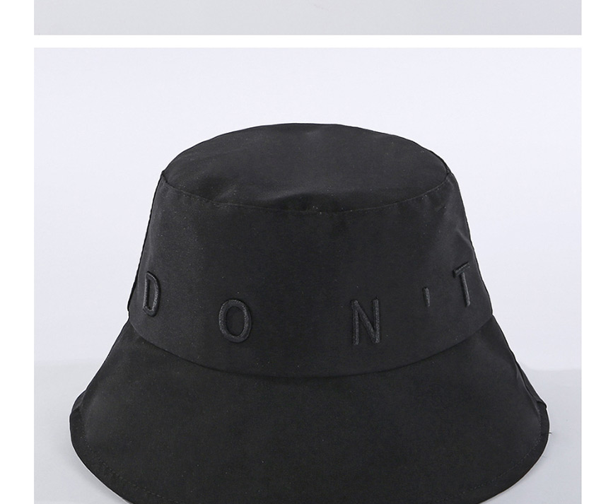 Fashion Black Embroidered Letter Fisherman Hat,Sun Hats