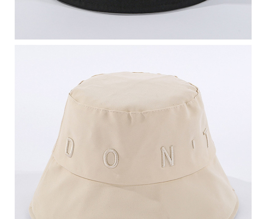 Fashion Beige Embroidered Letter Fisherman Hat,Sun Hats
