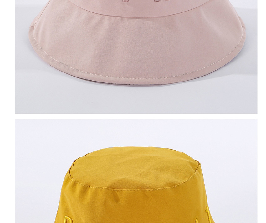 Fashion Pink Embroidered Letter Fisherman Hat,Sun Hats