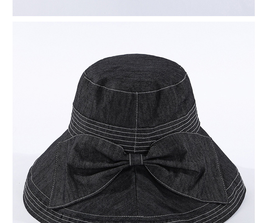 Fashion Black Fisherman Hat With Big Eaves Running Bow,Sun Hats