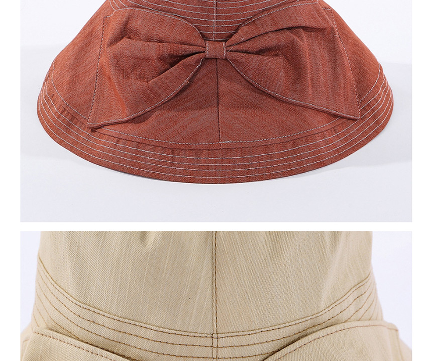 Fashion Beige Fisherman Hat With Big Eaves Running Bow,Sun Hats