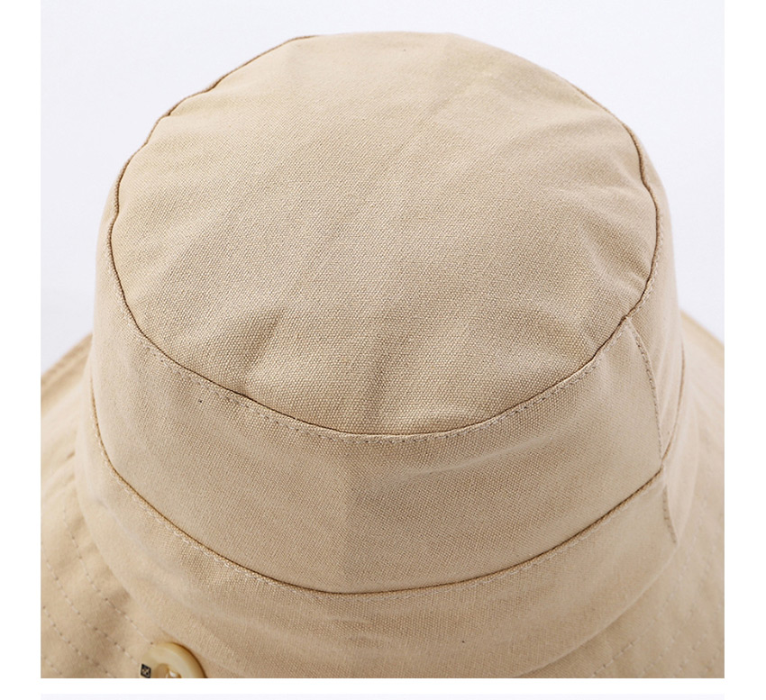 Fashion Khaki Cotton Button Car Line Shade Fisherman Hat,Sun Hats
