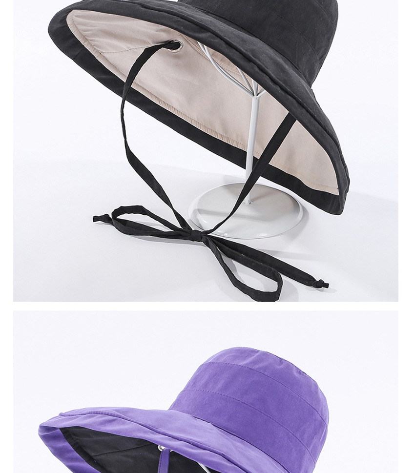 Fashion Purple Fisherman Hat With Double Straps,Sun Hats