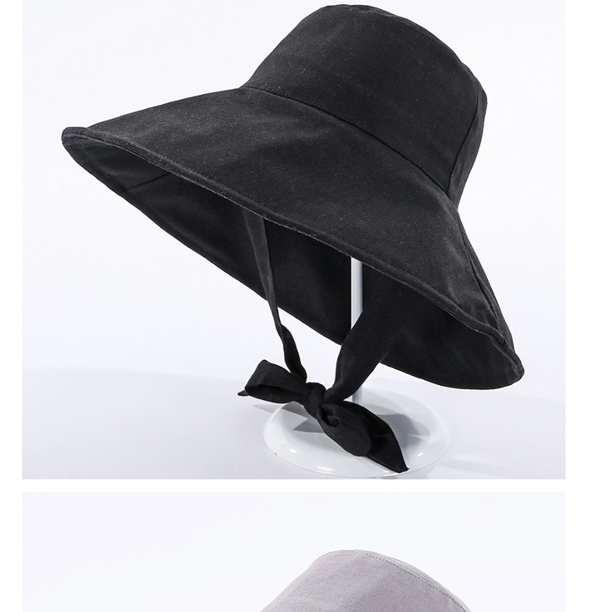 Fashion Black Fisherman Hat With Big Eaves Band And Bow,Sun Hats