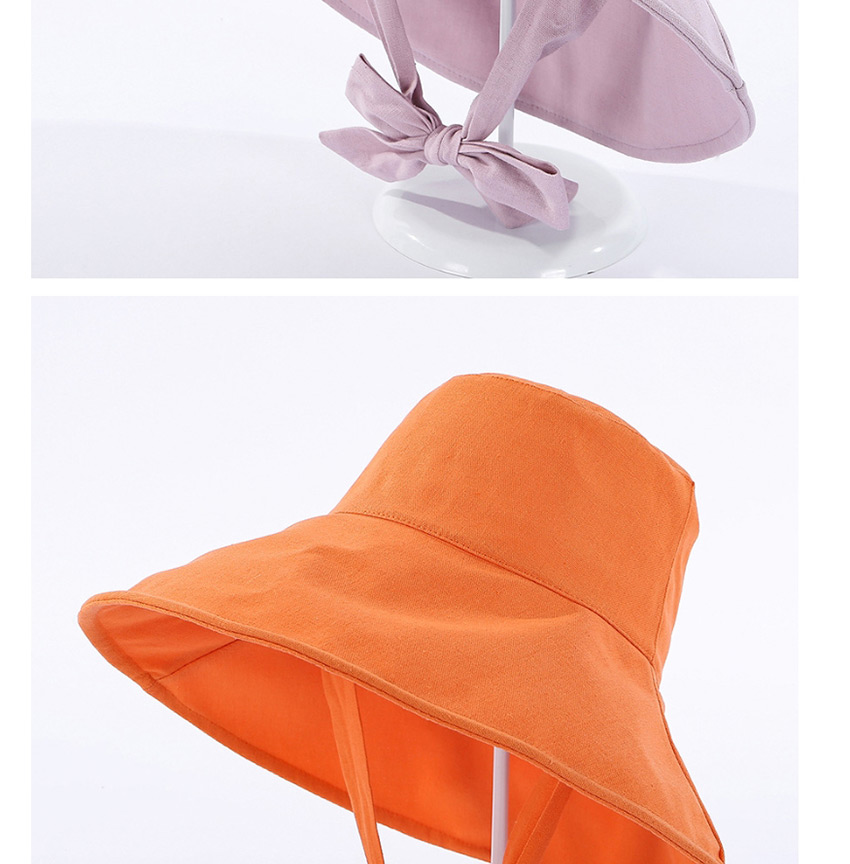 Fashion Orange Fisherman Hat With Big Eaves Band And Bow,Sun Hats