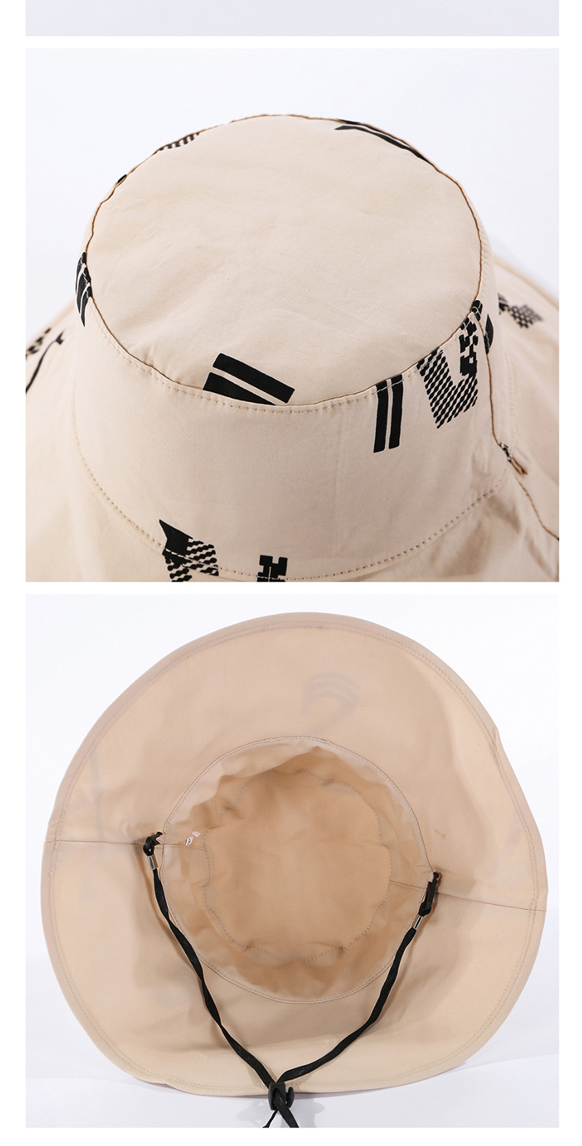 Fashion Khaki Letter Reversible Sun Hat,Sun Hats