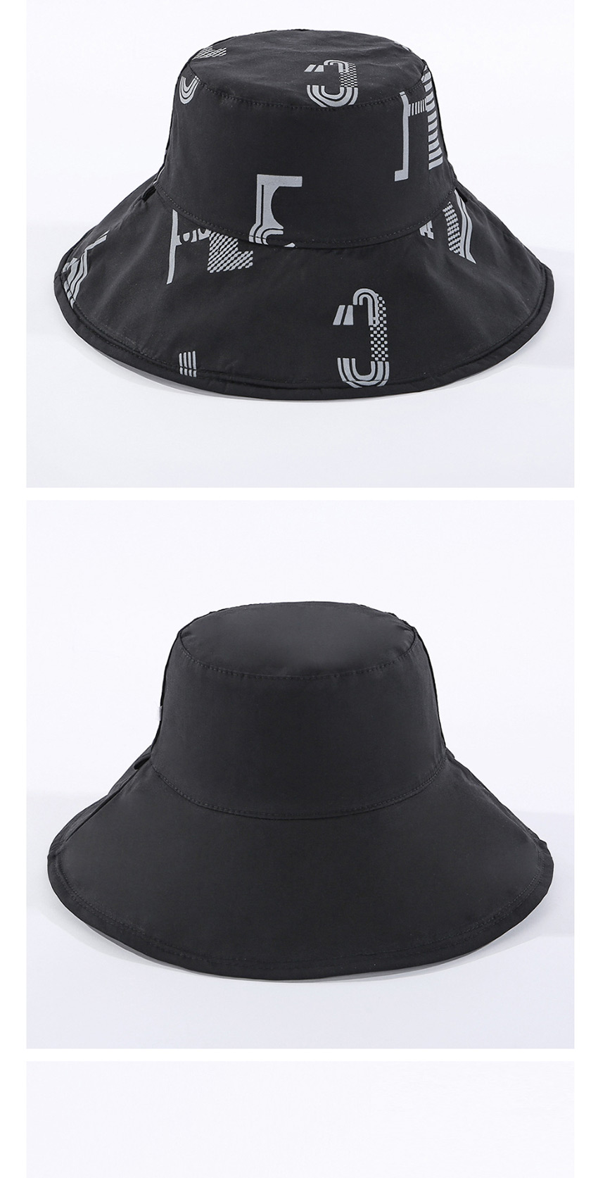 Fashion Black Letter Reversible Sun Hat,Sun Hats