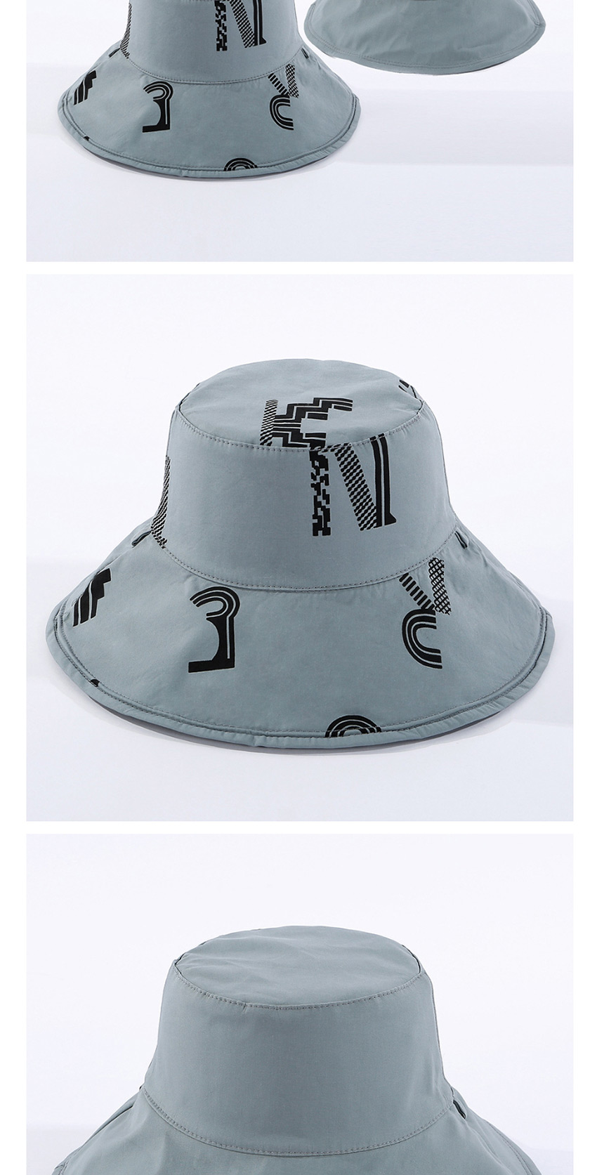 Fashion Black Letter Reversible Sun Hat,Sun Hats