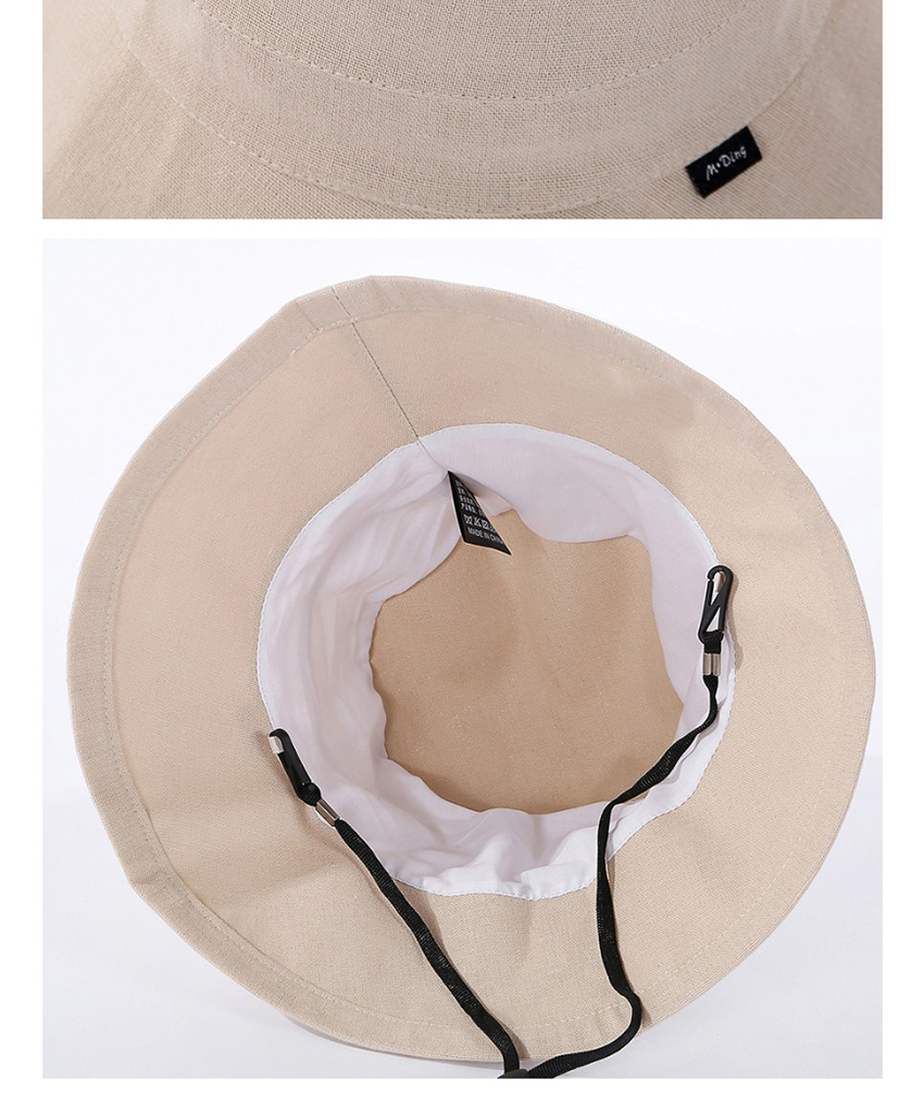Fashion Beige Cloth Label Foldable Fisherman Hat,Sun Hats