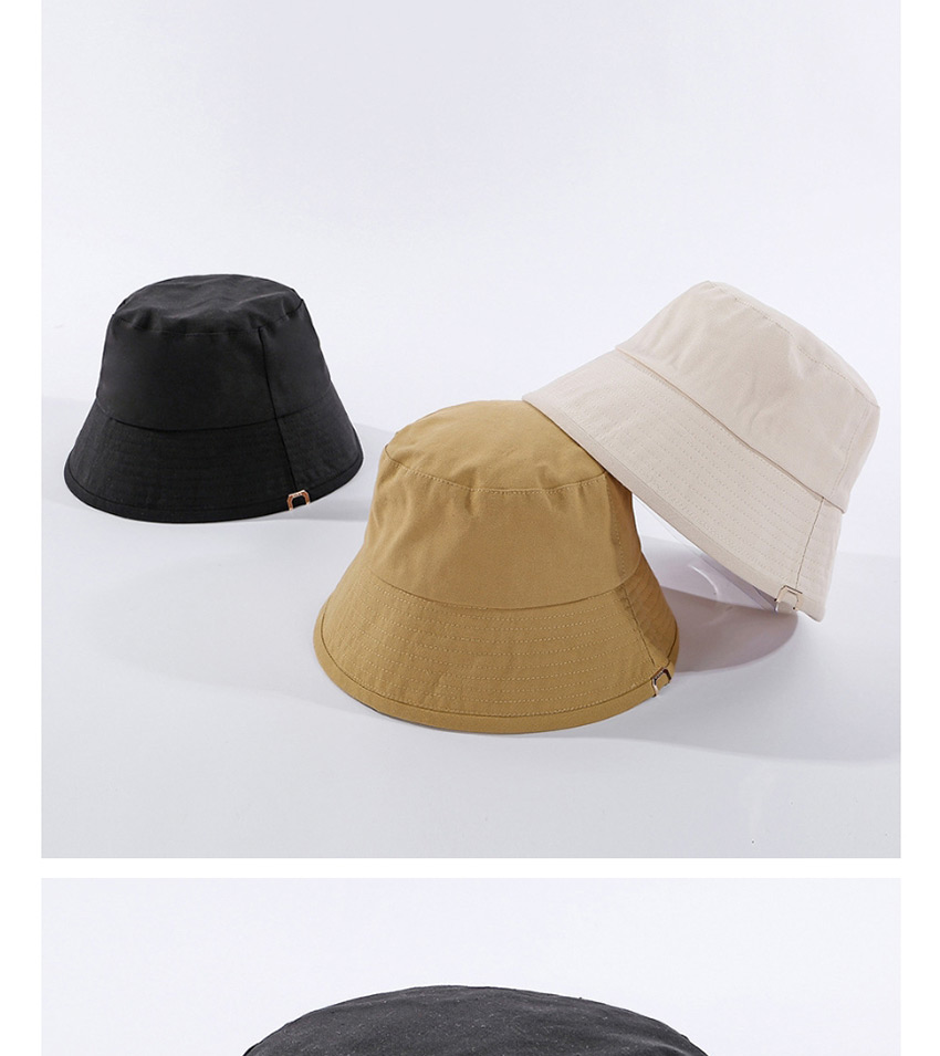 Fashion Black Fisherman Hat In Solid Color,Sun Hats