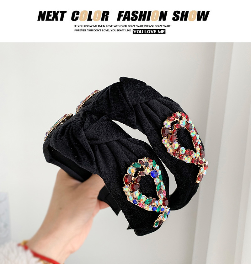 Fashion Color Cloth Alloy Diamond Knotted Water Drop Flower Headband,Head Band