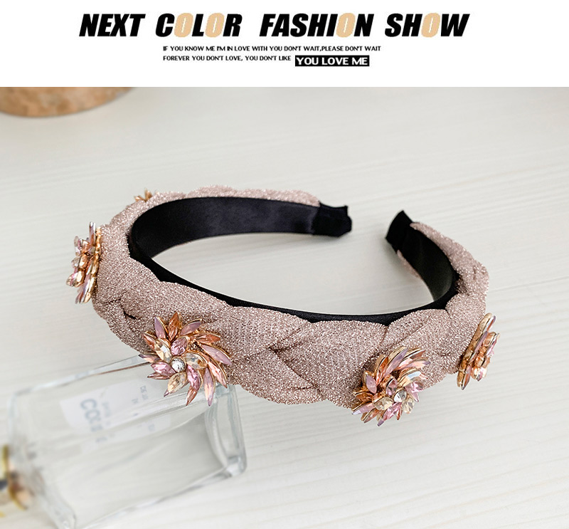 Fashion Color Fabric Alloy Diamond Flower Headband,Head Band