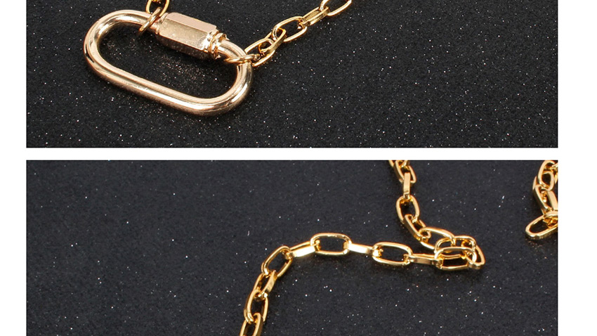 Fashion Golden Geometric Lock Alloy Necklace,Pendants