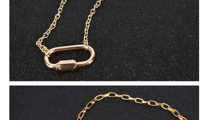 Fashion Golden Geometric Lock Alloy Necklace,Pendants