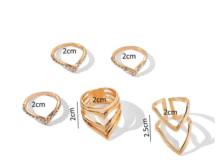 Fashion Golden Geometric Ring Set Of 5,Fashion Rings