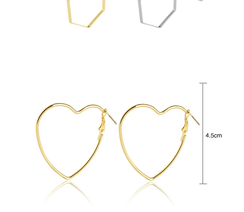 Fashion Silver Hexagon Polygonal Geometric Earrings,Hoop Earrings