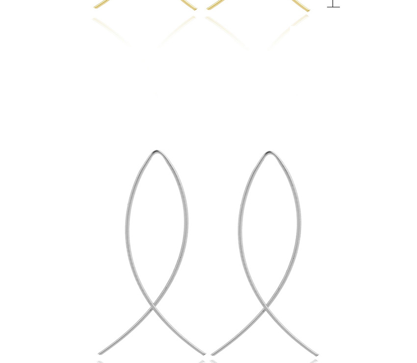 Fashion Silver Fish Shape Polygonal Geometric Earrings,Stud Earrings