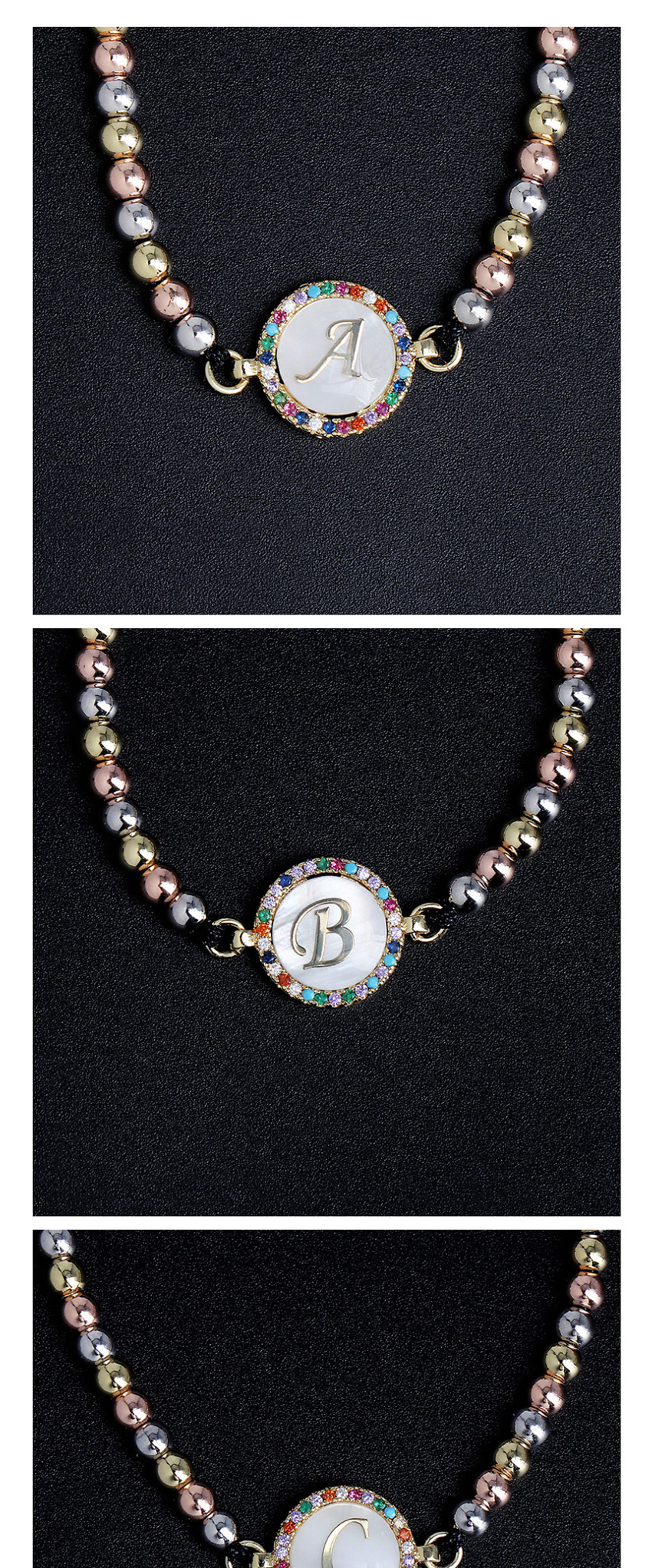 Fashion Jcolor Alphabet 18k Ball Woven Bracelet,Fashion Bracelets